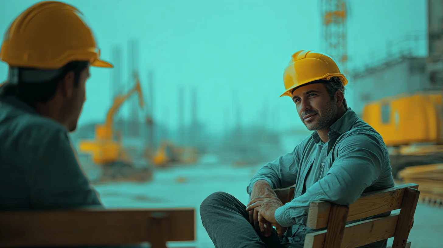 Leap site supervisor listening to a worker on a Sydney construction site